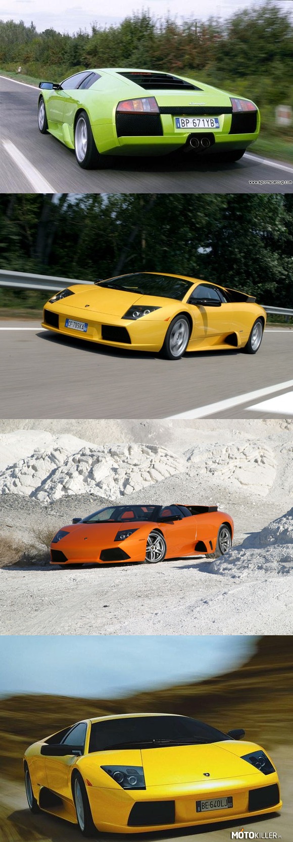 Lamborghini Murcielago Roadster/Coupe – Zdecydowanie moje najbardziej ulubione auto na świecie... jak to powiedział Jeremy Clarkson- to auto jest bardzo nerwowe, nie ma chwili, gdyby nie myślał jakby Cię pozbawić życia 