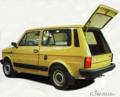 Fiat 126p Combi – Już w trzy lata po rozpoczęciu produkcji Fiata 126p, w 1976 roku podjęto prace nad budową Polskiego Fiata 126p Combi. Wybudowane prototypy znacząco różniły się od pierwotnej wersji Malucha.Po zmianach Combi mogło poszczycić się pojemnością przestrzeni bagażowej 500 dm3, zaś po złożeniu kanapy – 1000 dm3. Jego masa własna wynosiła 630 kg, zaś ładowność 4 osoby i 80 kg bagażu. Prędkość maksymalna wynosiła – podobnie jak w standardowym maluchu – 105 km/h. 