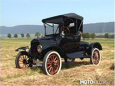 Ford T 1908 r – pierwsze serynie produkowane auto na świecie. 