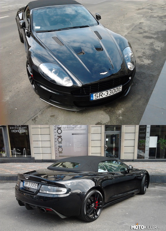 Aston Martin DBS – Dorwany w Katowicach. Prawdopodobnie wersja Carbon Black Edition. 
