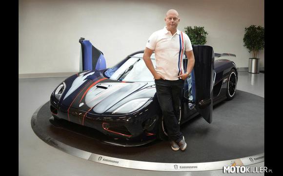 Koenigsegg Agera R – i jego &quot;tata&quot;, jednocześnie założyciel i prezes marki Koenigsegg, Christian von Koenigsegg 