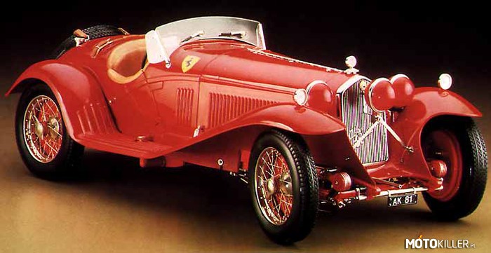 Alfa Romeo 8C 2300 - 2600 później  2900 -  silnik R8 – Tak tak Drodzy Motokillerzy, Scuderia Ferrari wzięła początki od Alfa Romeo. Emblemat &quot;Cavallino Rampante&quot; zaistniał na samochodzie właśnie tej marki, a to dlatego że twórca marki SF znany jako Enzo Ferrari był kiedyś kierowcą wyścigowym i jeździł dla Alfa Romeo. 