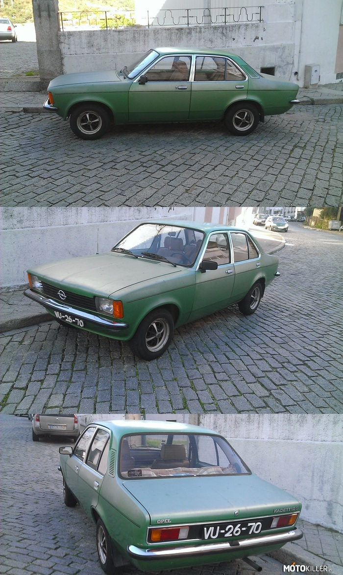 Z cyklu napotkane w Portugalii – Opel Kadett C: Produkowany w latach 1973-1979, w sumie wyprodukowano 1 701 076 samochodów. Samochód miał silnik z przodu i napęd na tył. Przedstawiony egzemplarz najprawdopodobniej ma silnik o pojemności 1.0 litra, o mocy 40km (wersja głównie dla krajów śródziemnomorskich).

Większość Kadettów C miało 4 biegową, synchronizowaną ręczną przekładnię. Można było w opcji dla większych silników zamówić 3-biegową, automatyczną przekładnię &quot;GM Strasbourg&quot; Turbo-Hydramatic 180. W opcji można było również wyposażyć samochód w przednie, tarczowe hamulce o średnicy 238mm - opcja ta była standardem dla wszystkich, oprócz najtańszych wersji (a i tutaj stała się standardem w 1975). 