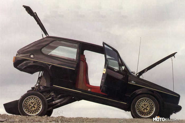 Sbarro Golf Turbo – W 1980 roku szwajcarski tuner Franco Sbarro wykonał jedną z ciekawszych i unikatowych modyfikacji Golfa MK1 – Sbarro Golf Turbo. Więcej info w źródle 