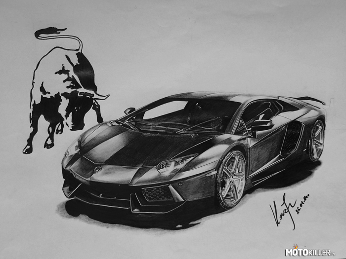 Lamborghini Aventador – Skoro Hexag i jac zaczęli już sezon, to wypada żebym i ja zaczął. Dawno zapowiedziany Aventador [A4, około 20h]. Jeśli kogoś interesuje powstawanie takiego rysunku, to zapraszam na www.facebook.com/kjrdrawing 