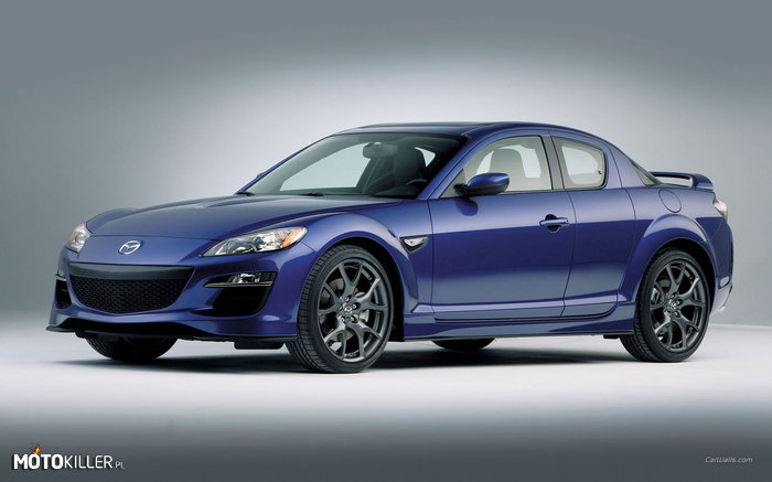 Mazda Rx8 – pojemność 2x654cm3
moc 192 - 250 KM
moment obrotowy: 210 Nm
0 do 100 km/h: 6,4 s
zużycie paliwa ok 16 l/100 km 