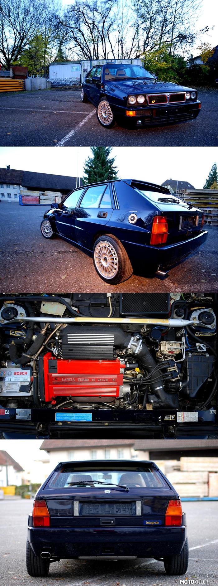 Lancia Delta HF Integrale 1993, kolor Lord – 1995 cm3, (121,742 cu. in.)
84 × 90 mm
DOHC, 16V
215 KM/5750 obr./min.
106,3 KM z 1000 cm3
ciśnienie sprężania: 8:1
0-100: 5,7s
Vmax: 220 km/h 