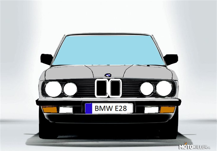 BMW E28 Paint edition – BMW E28 Niezdarna próba narysowania w Paincie. 