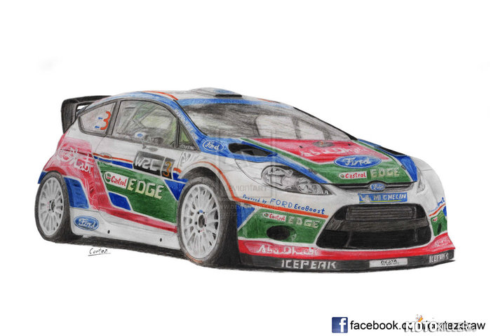 Ford Fiesta WRC - rysunek – Więcej na mojej stronie (link w źródle). 