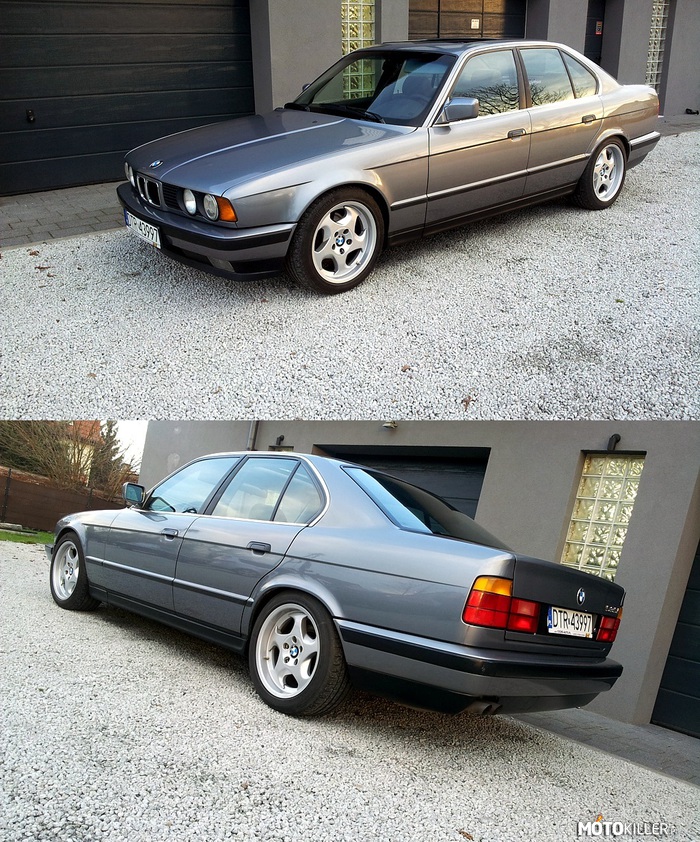 BMW E34 535i 1991 – Silnik M30B35 o mocy 211 KM na manualnej skrzyni biegów, felgi 17&#039; BMW M5 M-SYSTEM II Throwing Star 8J i 9J. 