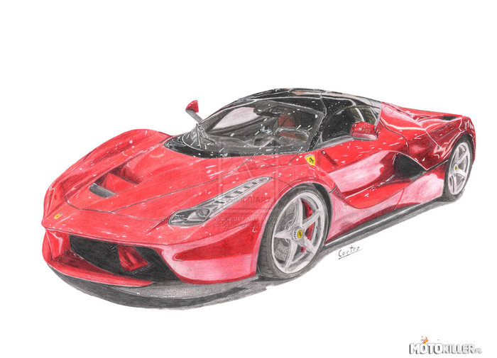 Ferrari LaFerrari - rysunek – Do narysowania natchnął mnie 5 odcinek Top Gear, w którym był test LaFerrari. 
Po więcej rysunków zapraszam na moją stronę na facebook&#039;u, do której zamieściłem link w źródle. 