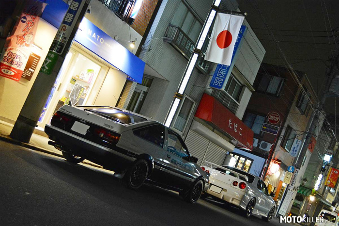 Toyota Sprinter Trueno AE86 &amp; Nissan Skyline R34 – Widoki z Japonii. 