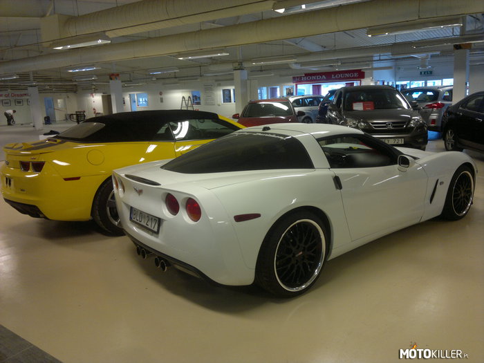 Corvette i Camaro – Piękne samochody, które mogłem poogladać w pracy. 