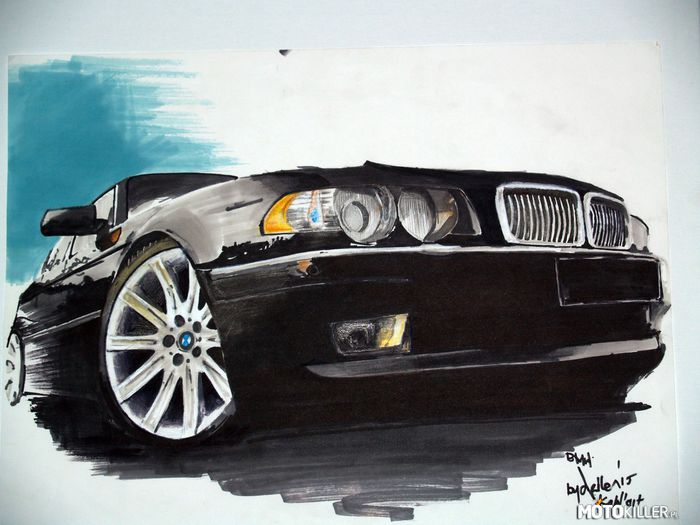 BMW 7 – Szybki rysunek promarkerami.
format A3 