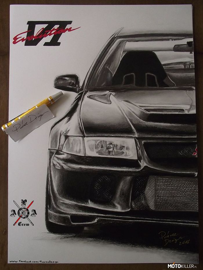 Mitsubishi Lancer Evo VI – Praca jednego z naszych artystów.
Po więcej zapraszamy na www.facebook.com/polishautoarts , gdzie znajdziecie wiele innych moto-rysunków (a jest na czym zawiesić oko!). 