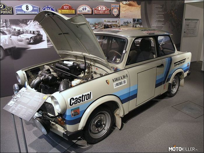 Trabant 800 RS – W latach 1986–1988 stworzono 3 egzemplarze Trabanta przeznaczonego do wyścigów, ze wzmocnionym silnikiem dwusuwowym o pojemności 771 cm³ i mocy 65 KM, który osiągał prędkość 160 km/h. Moc przenoszona była na koła przednie jak w modelu seryjnym, jednak za pomocą 5-biegowej, manualnej skrzyni biegów. Samochód konkurował z niektórymi pojazdami produkcji krajów Europy Zachodniej 