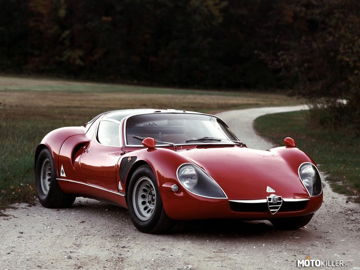 Nieograniczony garaż marzeń cz.9 Alfa Romeo 33 Stradale – W zaginionej części 9 przedstawiam samochód, który należy do światowej czołówki, jeśli chodzi o cenę rynkową i brak dostępności, czyli Alfa Romeo 33 Stradale. Auto powstało w 1967 roku i było &quot;produkowane&quot; seryjnie do 1969 roku. Liczba powstałych egzemplarzy to 18.
Dlaczego jest na liście? Oto lista:
- nadwozie wykonane z materiałów lekkich t.j.  aluminium, plexiglass i tworzywa sztuczne
- silnik to 2.0 V8 kręcące się do 10000 obr./min. posiadający dwie świece na cylinder i wtrysk paliwa Spica, 230 KM oraz 200 Nm
- samochód powstał jako drogowa wersja samochodu wyścigowego (na potrzeby homologacji)
- od 0 do 100 km/h w 5.5s oraz 260 km/h w 1967 roku
- jest przykładem samochodu wykonanego bez kompromisów 
Dlatego ląduje na liście. ;) 
