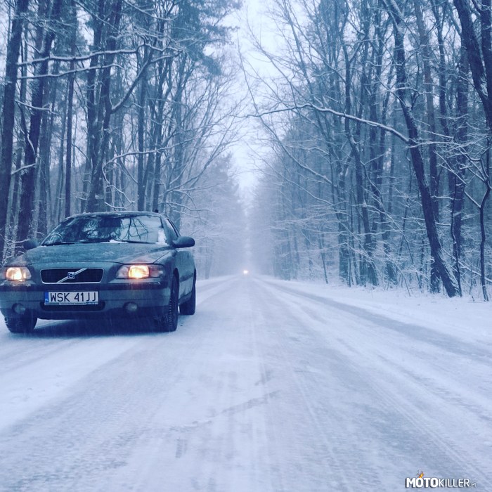 Volvo w końcu czuje się jak u siebie – Widzę że odebrałeś samochód od mechanika i jedziesz ustawić zbieżność. Byłoby szkoda gdybym nagle dowaliła śniegiem i lodem, tak żeby samochodem miotało po całej drodze.
~Pogoda. 