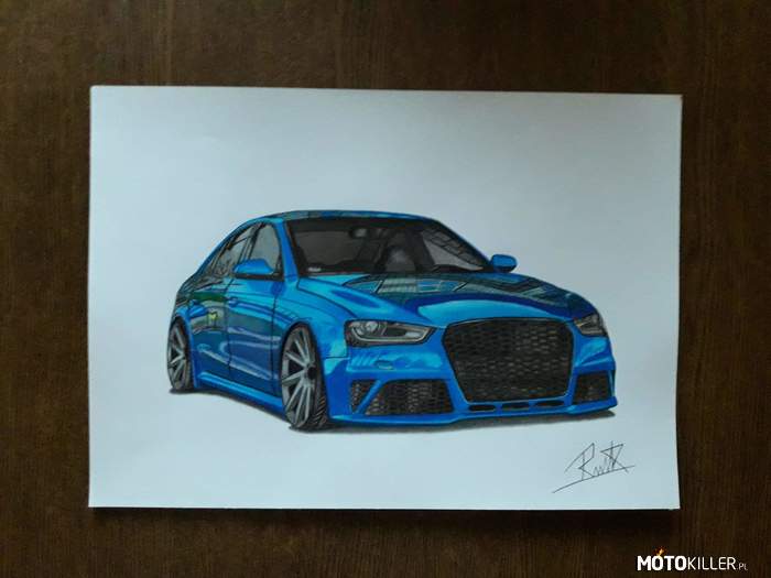 Audi A4 – Facebook Car Drawing by Mek 