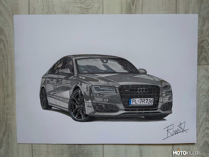 Audi S8 – Facebook - Car drawing by Mek 