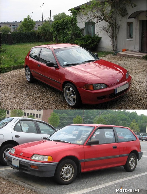 Honda Civic-V generacja a IV – Niewielka różnica czasu produkcji pomiędzy V a IV generacją-duża 
różnica w wyglądzie. 