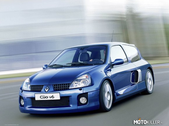 Renault Clio V6 – Auto produkowano w latach 2001 - 2005 w fabryce Alpine. Wersja ta różniła się od zwykłej wersji Clio zamontowanym centralnie silnikiem V6 2.9L napędzającym tylną oś za pośrednictwem 6-ścio biegowej manualnej skrzyni biegów. Karoserie auta poszerzono a w tylnej części nadwozia wkomponowano wloty powierza do silnika. Przednie zawieszenie pozostało prawie nie zmienione, natomiast z tyłu zastosowano układ wielodrążkowy. W układzie hamulcowym zastosowano wentylowane tarcze z 4 tłoczkami z przodu. Samochód dzięki masie wynoszącej 1335kg. i silnikowi o mocy 255km. posiada bardzo dobry stosunek mocy do masy, pozwalający na osiągnięcie setki w około 6 sekund i prędkość maksymalną wynoszącą 232km/h 