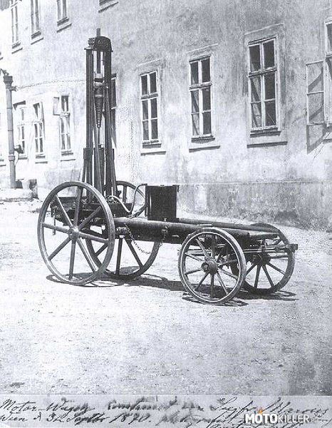 1870 Wiedeń,Austria:Pierwszy na świecie samochód na benzynę –  