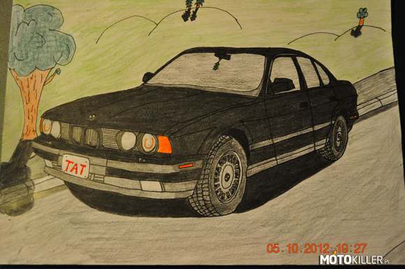 BMW 525 według mnie – mój rysunek, nad którym pracowałem ok 5h. wiem, że może tego nie widać i zawsze znajdzie się jakiś hejter, który to zbeszta. mówi się trudno 
