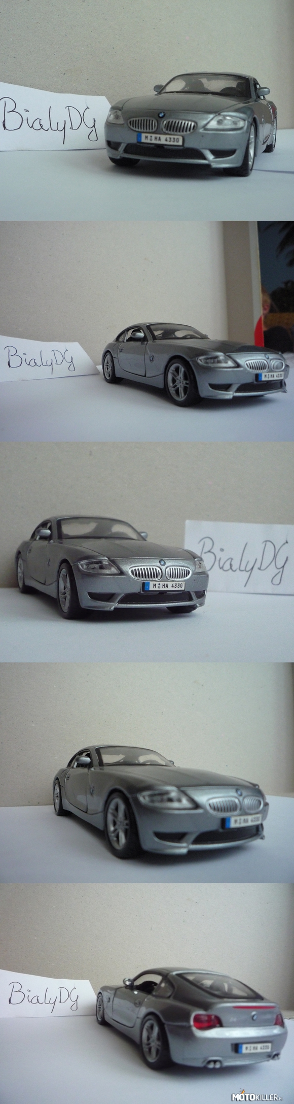 Modelarstwo: BMW Z4 – BMW Z4 M Coupe firmy Bburago w skali 1:32 składany i kupiony w internecie. 