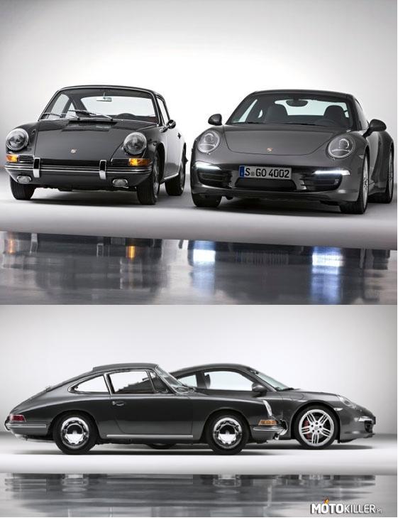 Porsche 911 – Zdjęcia dobitnie obrazują niezmienność i ponadczasowość formuły stylistycznej Porsche 911.

Na górnym zdjęciu - po lewej 911 z 1963r. , po prawej z 2013. 