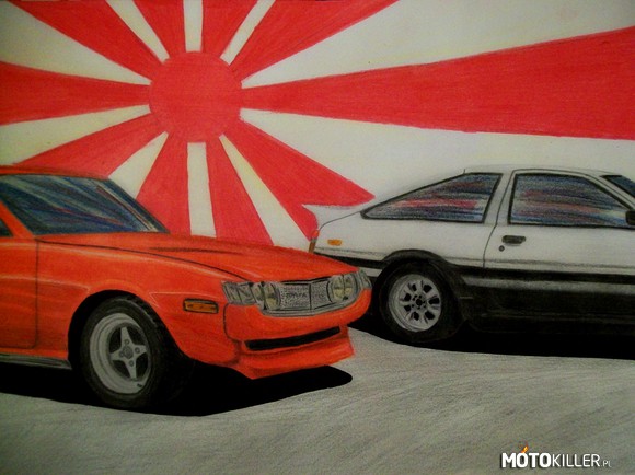 Mój kolejny rysunek – Toyota Celica TA22 i Toyota Corolla AE86. Mam nadzieję, że się podoba. Oceniajcie i komentujcie. 