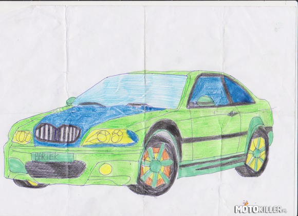Mój rysunek.BMW e46 – Posiadam więcej takich rysunków.
Ten jest taki moze co dla niektórych za bardzo kolorowy ale jest on zrobiony dla małego chłopca w wieku 5lat 