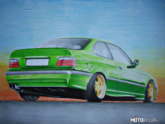 BMW E36 Coupe (A&apos;la M-Power) – Kolejny rysunek by ManieK. 