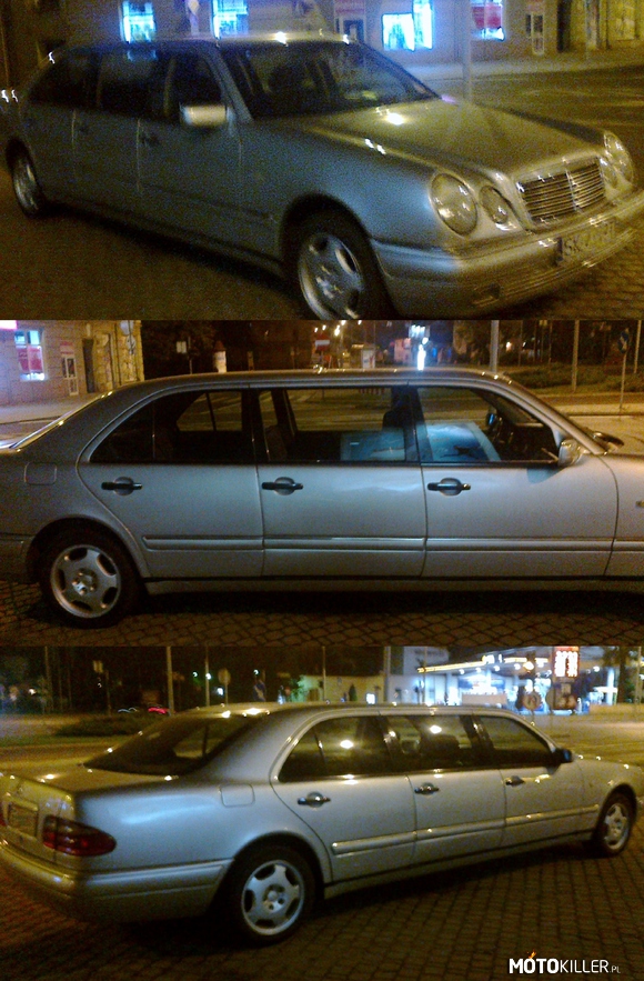 6-cio drzwiowy Mercedes – Kolejne ciekawe autko, tym razem w scenerii nocnej spotkane wracając do domu. Oczywiście Bielsko-Biała 