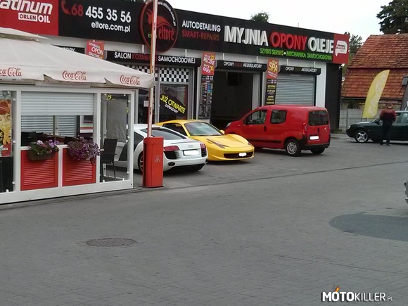 Wyjście na miasto – Ferrari 458 Spider i Audi R8 na myjni obok Focusa w Zielonej Górze 