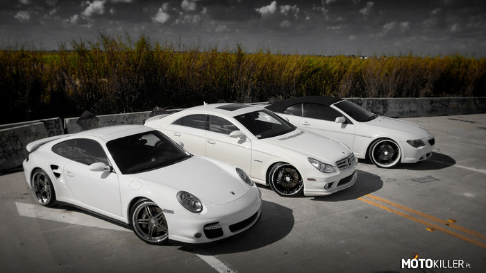 Trzy białe perły – Porsche, Mercedes i BMW 