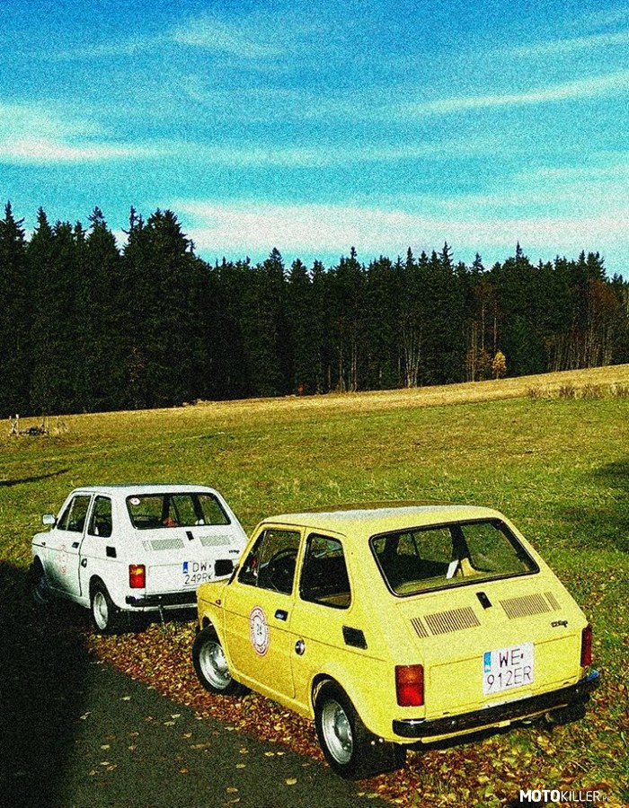 Dwaj bracia spotkali się w górach. Fiat 126P bambino – Fiat 126p 74r i 75r. Rajd Jesienny Automobil klub Topacz 