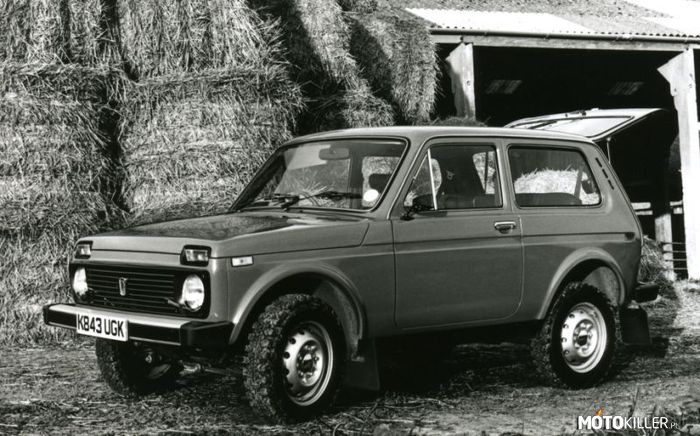 Łada Niva 4x4 – Piękne auto, na podzespołach Fiata 124.
Pierwsze Nivy zostały wyprodukowane 7 kwietnia 1977. Model na zdjeciu miał silnik 1,7, posiadal 72KM 