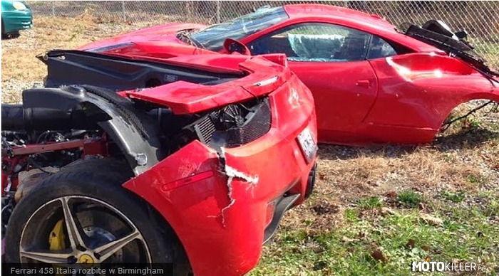 Rozbite Ferrari 458 Italia – Pewien pracownik z firmy transportowej miał przetransportować Italia, jednak postanowił się wybrać na przejażdżkę podczas której stracił panowanie nad autem. Właściciel musiał się nieźle wkurzyć. 