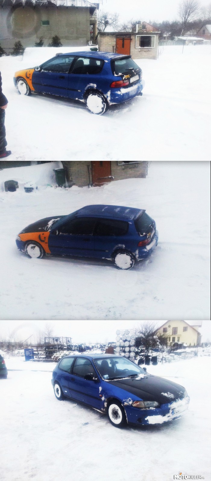 Civic V zimowa wersja. Nie patrz... – ...na pomarańczowe:) 