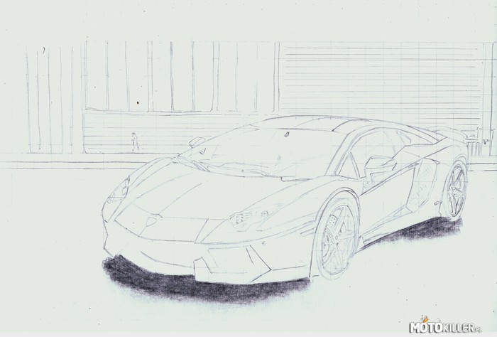Lamborghini Avantador -prolog – Wstępny rys Lambo 