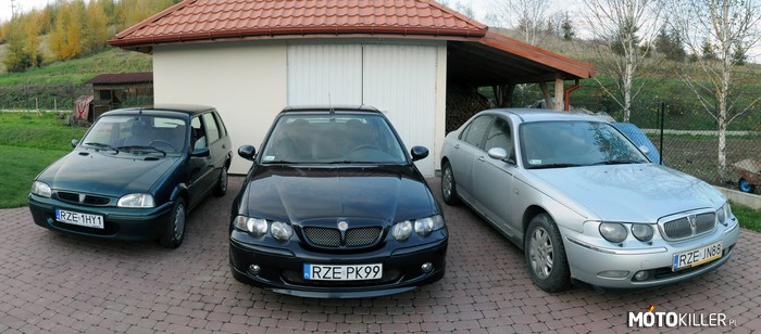 Roverkowa rodzinka – od lewej: Rover 111Sli, MG ZS 2,0 Turbo, Rover 75 2,5KV6 