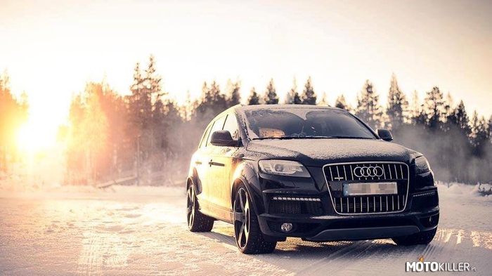 Bestia – Audi Q7 oczywiście quattro w śnieżnej scenerii, chyba w zasadzie mój ulubiony suv a bynajmniej jest na podium a co wy o nim sądzicie? mocne? 