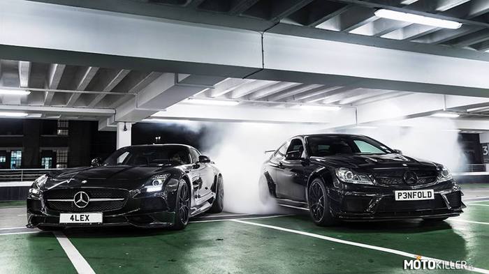 Czarne serie – SLS AMG i C coupè AMG, obie Black Series
Ps. rejestracja nie jest przypadkowa 
