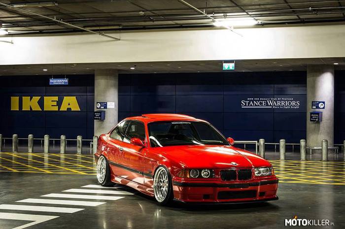 BMW E36 – Mój ulubiony setup. Czerwona E36, BBS LM, MPakiet oraz 2.8l pod maską 
