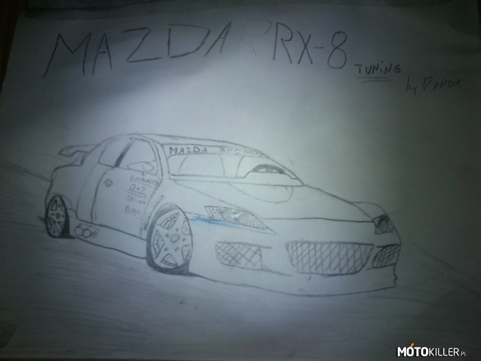 Mazda RX8 – rysunek z przed  dwóch lat 