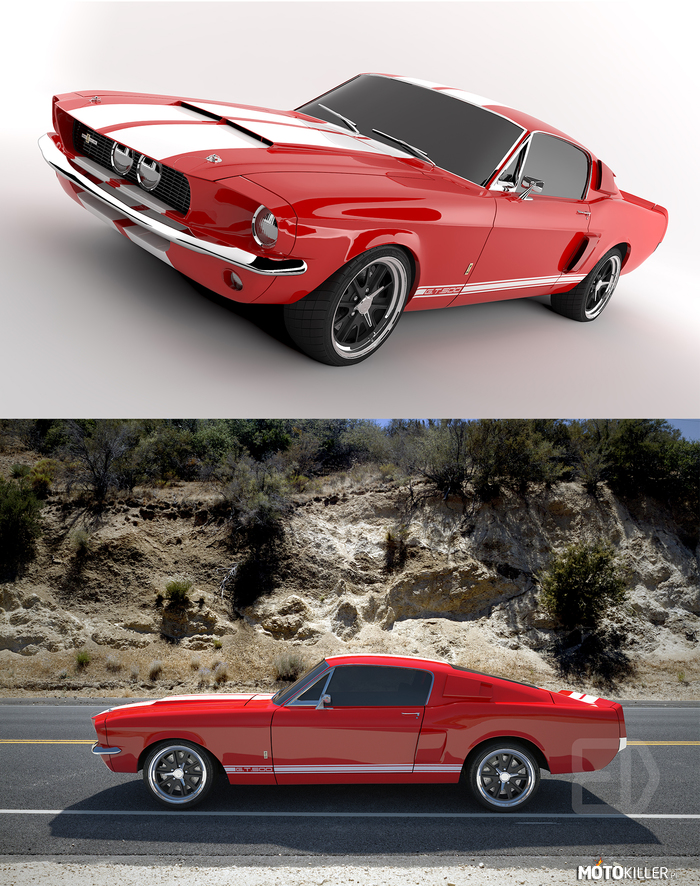 67&apos; Shelby GT500 – Stworzone w 3DS Max + poprawki w Photoshop. Praca wlasna. 