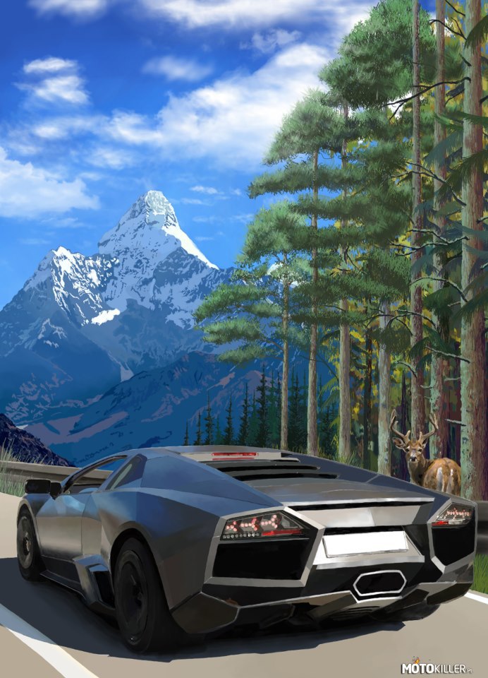 Obraz Lamborghini 9 – Lamborghini malowane przez znajomego, jeśli chcecie zobaczyć więcej rysunków czy materiałów zapraszam na profil podany w źródle. 