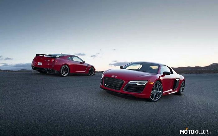 Audi z Nissanem – Pięknie wyglądają w czerwonym. 