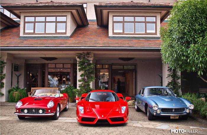 Ferrari – Na zdjęciu od lewej 250 California Spyder, Enzo oraz 250 Lusso. 
